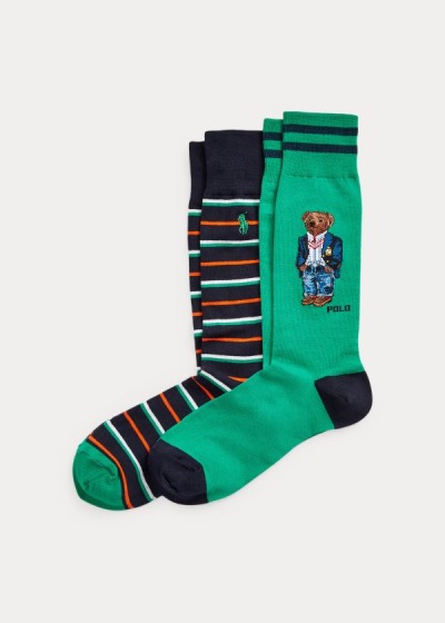 Calcetines Polo Ralph Lauren Hombre Verdes - Polo Bear 2-Pack - YGOLK0196